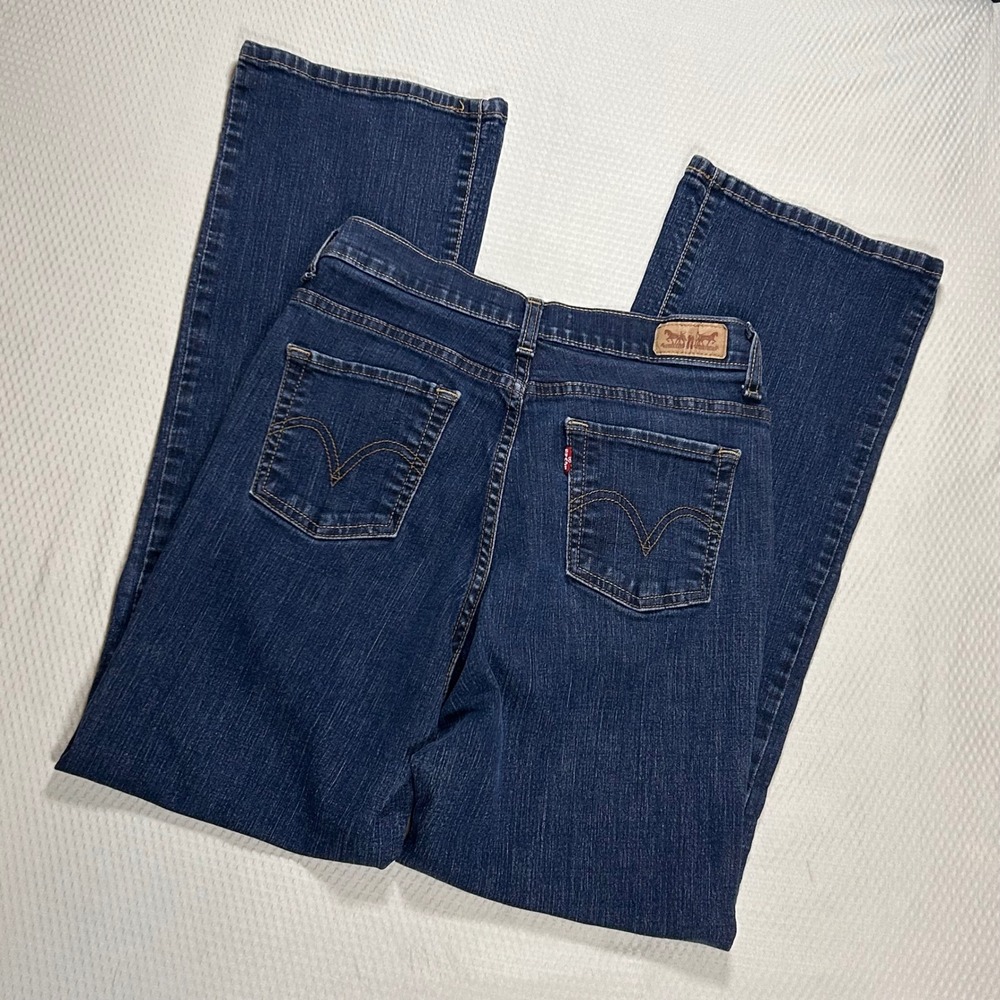 Levis 512 Perfectly Slimming Bootcut Jeans Dark Wash Denim Blue‎ Womens 28x30